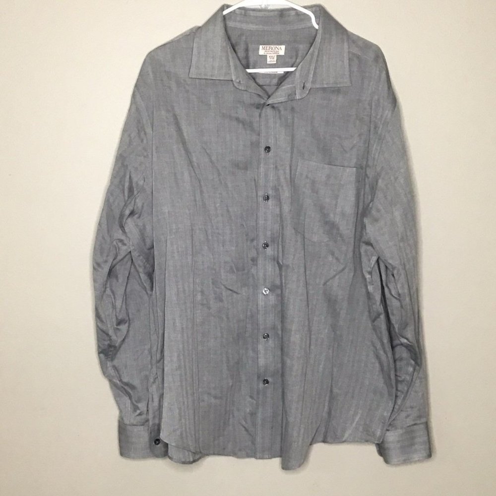 Men's Merona Gray Button Up Shirt XXL